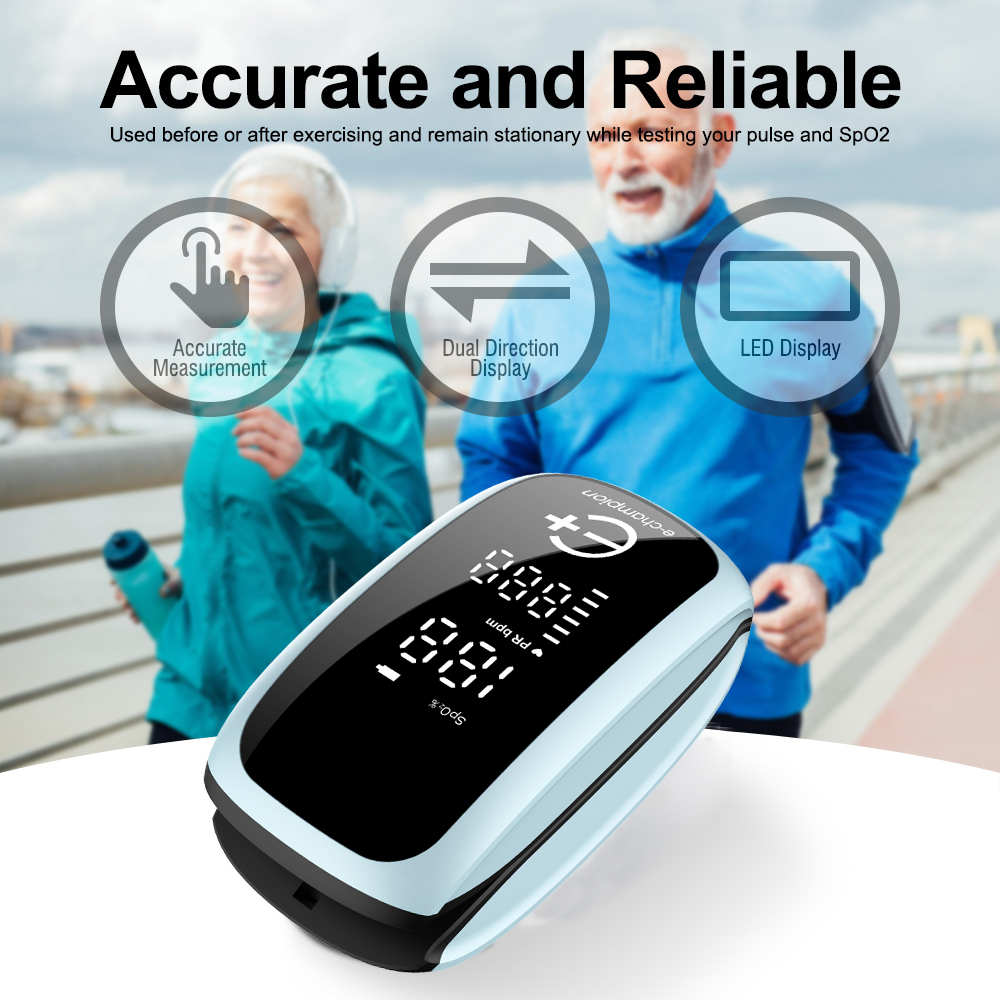 Pulse Oximeter Fingertip Rechargeable - AiQUE Şarj Edilebilir Tıbbi Dijital Parmak