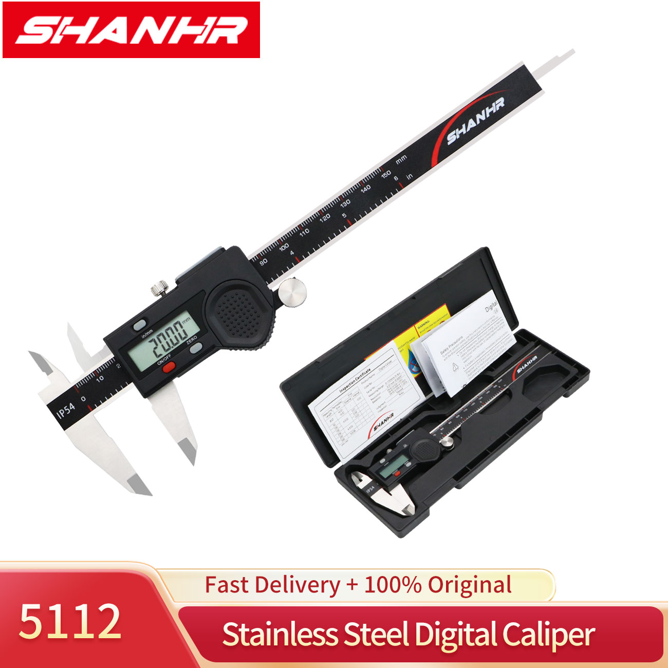 Digital Caliper 150Mm Stainless Steel - SHANHR Elektronik Kumpas 150mm Dijital Kumpas